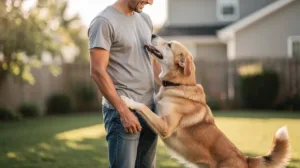 How to stop a dog from licking people at greetings 