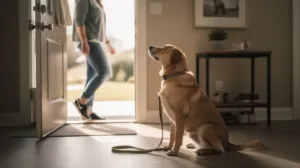 How to stop a dog from licking people at the door
