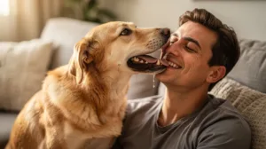 How to stop a dog from licking people calmly 
